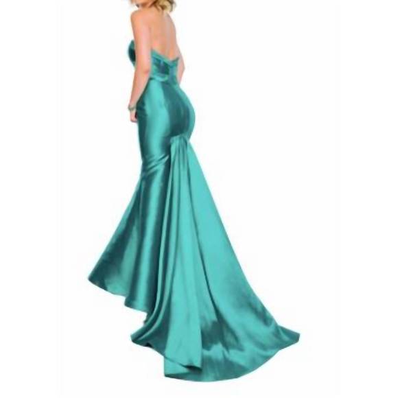 NEW JOVANI sweetheart strapless gown in emerald green - Picture 2 of 2